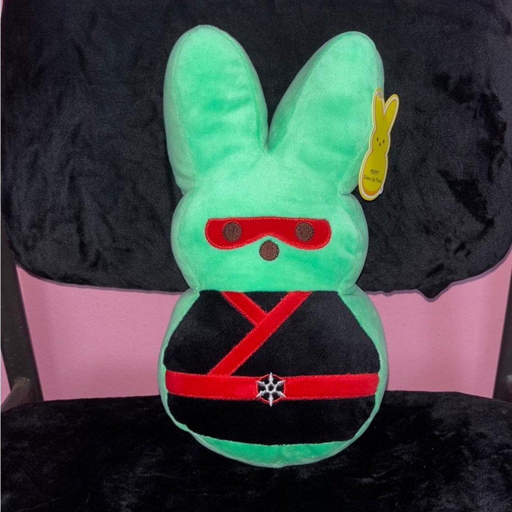 13” Peeps Dress Up Green Ninja Bunny Plush NWT